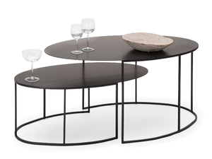 SLIM IRONY - Oval painted metal coffee table - Coffee table by Zeus