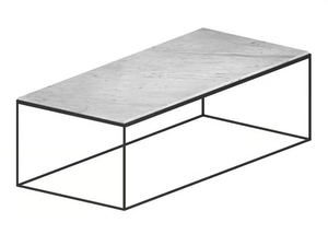 SLIM MARBLE - Rectangular Carrara marble coffee table - Coffee table by Zeus