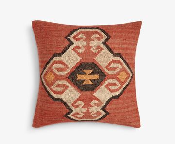 Large Square Kilim Red Cushion by Tetrad
