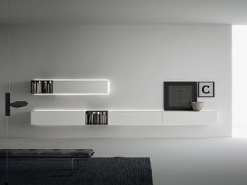 Suspended storage units with Bookcases by Caccaro - view 2