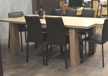 Table in three layers Oak planks by Cadorin Group - view 2
