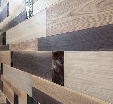 Mixed material wall coverings – Wood and cotto by Cadorin Group - view 2