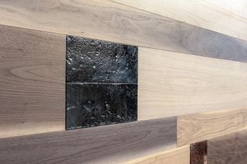 Mixed material wall coverings – Wood and cotto by Cadorin Group - view 3