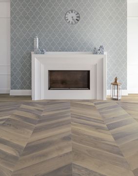 Rough effect European Walnut – Chevron 60° by Cadorin Group - view 4