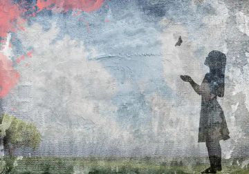 Wallpaper Bambina con farfalla by Carta da Parati Artistica - view 2