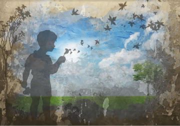 Wallpaper Bambino con fiore by Carta da Parati Artistica - view 2