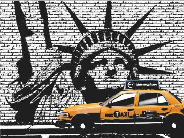 Wallpaper Taxi e statua by Carta da Parati Artistica - view 2