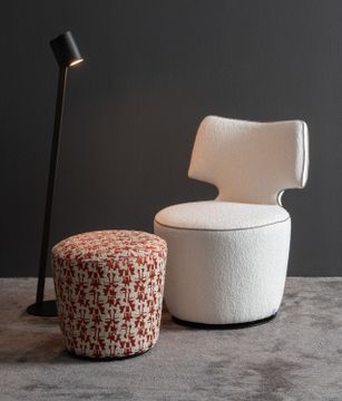 EASY - Upholstered round fabric pouf by Christine Kröncke Interior Design - view 6