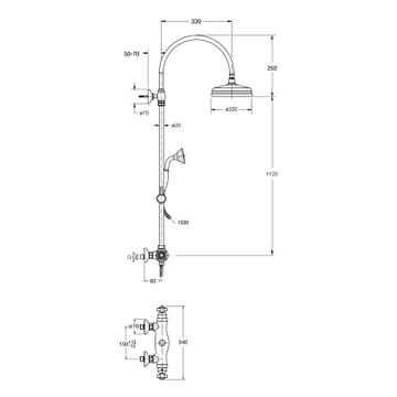 Londra CRILD486 - Wall-mounted shower column by CRISTINA Rubinetterie - view 2
