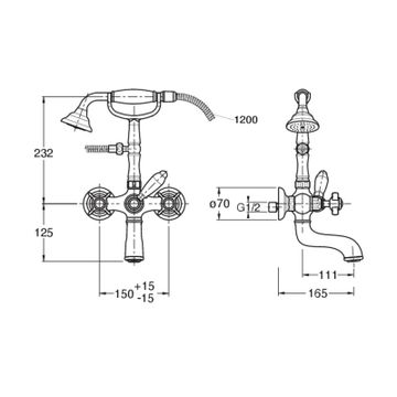 Londra CRILD100 - external bath mixer by CRISTINA Rubinetterie - view 2
