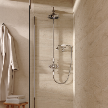 Belgravia Thermo Shower Valve with Fixed Head and Cradle in Chrome by Crosswater - view 2