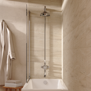 Belgravia Thermo Shower Valve with Fixed Head and Bath Spout in Chrome by Crosswater - view 2