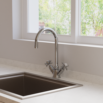 Belgravia Cruciform Kitchen Mixer Deck Mounted Chrome by Crosswater - view 2