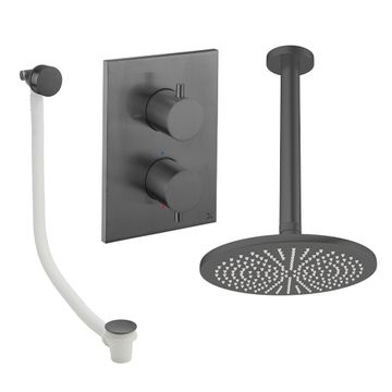 Crossbox Shower Set 7 with Fixed Head & Bath Filler by Crosswater - view 3