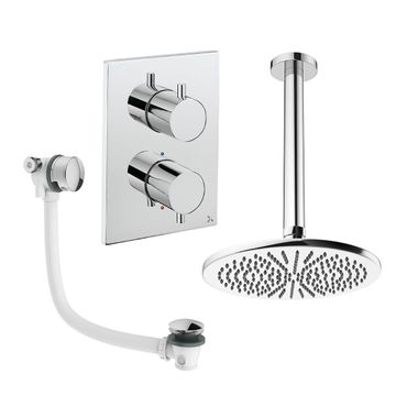 Crossbox Shower Set 7 with Fixed Head & Bath Filler by Crosswater - view 2