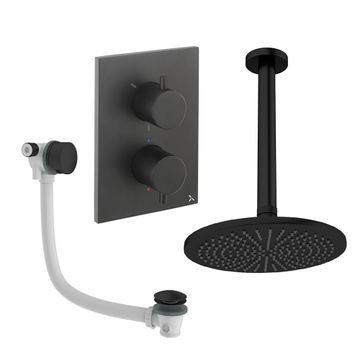 Crossbox Shower Set 7 with Fixed Head & Bath Filler by Crosswater - view 5
