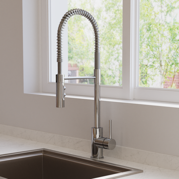 Cook Side Lever Kitchen Mixer with Flexi Spray Chrome by Crosswater - view 2