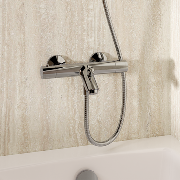 Exposed Kai Thermostatic Bath Shower Mixer Chrome by Crosswater - view 2