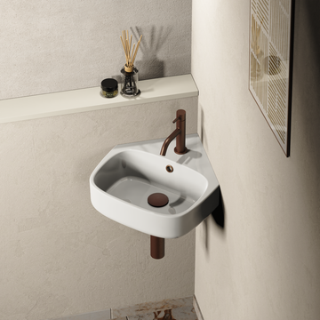 Kai S Corner Basin with Overflow White by Crosswater - view 2
