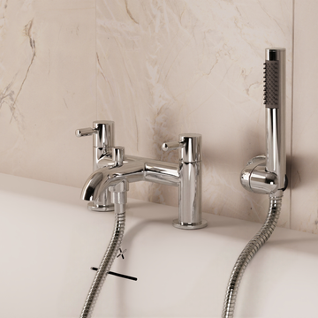 Fusion Bath Shower Mixer Dual Lever with Kit Chrome by Crosswater - view 2