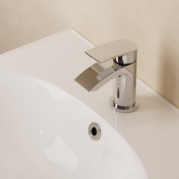 Flow Basin Mini Monobloc with Click Clack Waste Chrome by Crosswater - view 2