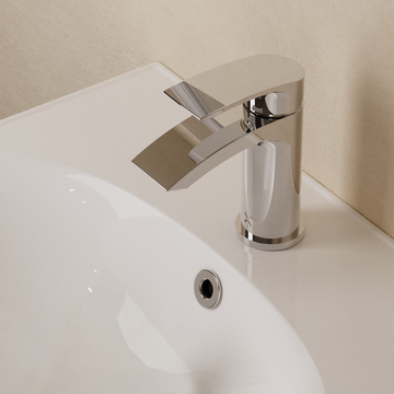 Flow Basin Monobloc with Click Clack Waste Chrome by Crosswater - view 3