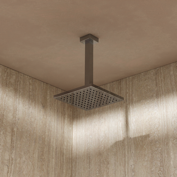 Planet Fixed Head 200mm & Ceiling Arm Square Chrome by Crosswater - view 2