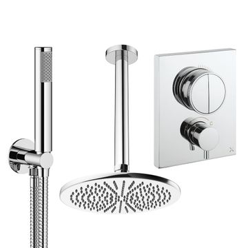 Crossbox Push Shower Set 1 with Fixed Head & Handset by Crosswater - view 2