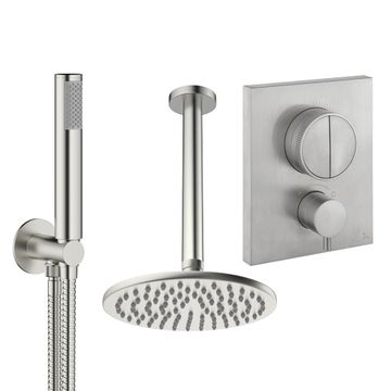 Crossbox Push Shower Set 1 with Fixed Head & Handset by Crosswater - view 8
