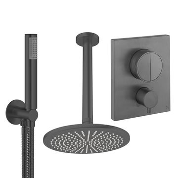 Crossbox Push Shower Set 1 with Fixed Head & Handset by Crosswater - view 3