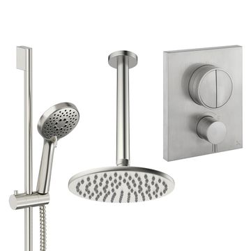 Crossbox Push Shower Set 2 with Fixed Head & Handset by Crosswater - view 8
