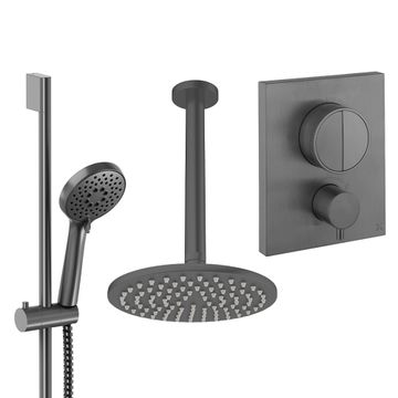 Crossbox Push Shower Set 2 with Fixed Head & Handset by Crosswater - view 4
