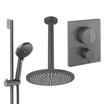 Crossbox Push Shower Set 2 with Fixed Head & Handset by Crosswater - view 3