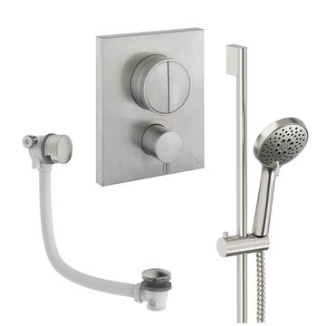 Crossbox Push Shower Set 4 with Handset & Bath Filler by Crosswater - view 2