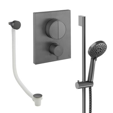 Crossbox Push Shower Set 4 with Handset & Bath Filler by Crosswater - view 3