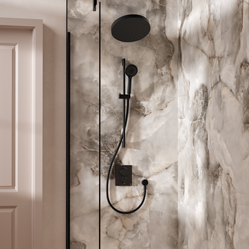 Crossbox Push Shower Set 5 with Fixed Head & Handset by Crosswater - view 9