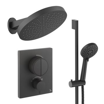 Crossbox Push Shower Set 5 with Fixed Head & Handset by Crosswater - view 4