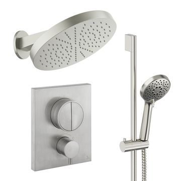 Crossbox Push Shower Set 5 with Fixed Head & Handset by Crosswater - view 2