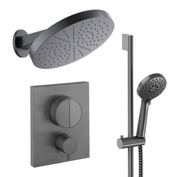 Crossbox Push Shower Set 5 with Fixed Head & Handset by Crosswater - view 3