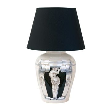 Lamp base with shade - decor Michelangelo Black by L'Antica Deruta - view 2