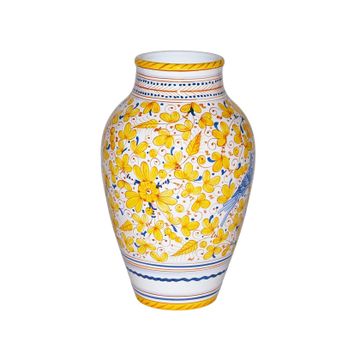 Flower vase - decor Arabesco Giallo by L'Antica Deruta - view 3