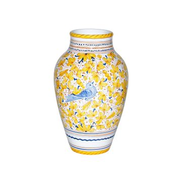Flower vase - decor Arabesco Giallo by L'Antica Deruta - view 2