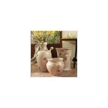 Planter with mask - decor Arcaica white by L'Antica Deruta - view 2