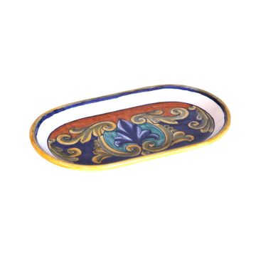 Tray -oval shape- decor Geometrico 03 (32A) by L'Antica Deruta - view 2