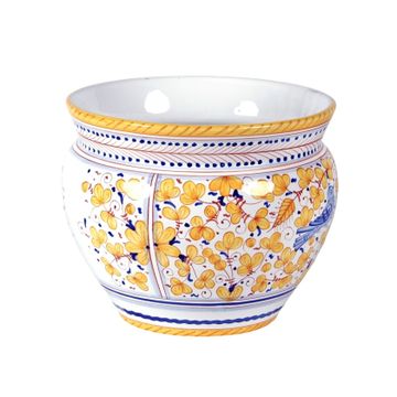 Planter - decor Arabesco Giallo by L'Antica Deruta - view 2