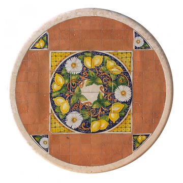 Table Top - Cotto&travertine - decorated - TTC / VT / 01 by L'Antica Deruta - view 2