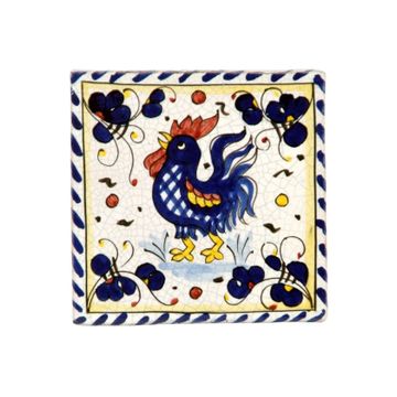 Ceramic-Hand made tiles - set of 3 pcs - old cotto - decorated PT/35 by L'Antica Deruta - view 2