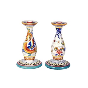 Candleholder - set of 2 pcs - decoro Raffaellesco by L'Antica Deruta - view 4
