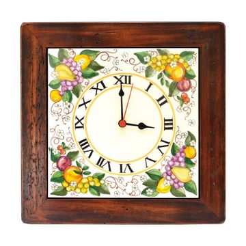 Ceramic wall clocks with wood frame - decor Frutta by L'Antica Deruta - view 2