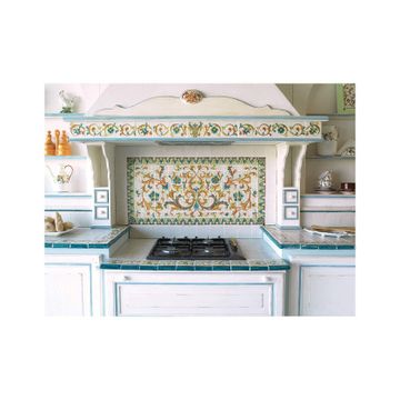 Panel / ceramic tiles - decor Ricco Deruta Terracotta by L'Antica Deruta - view 2